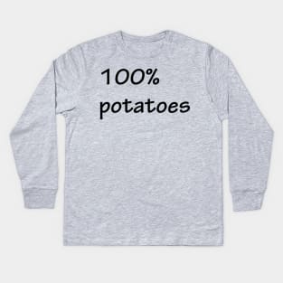 100% potatoes Kids Long Sleeve T-Shirt